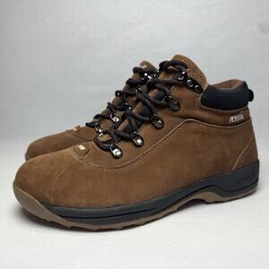 Ryka Terrain Hiking Ankle Boots Brown Suede Leather Lace Up Womens Size 10M